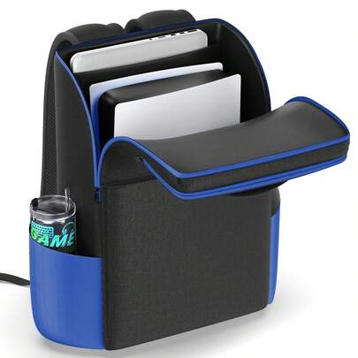 Ba lô đựng máy chơi game PS cho PS-S5/ Slim/ Pro, túi đựng PS-S5 có khóa kéo hoàn toàn, túi du lịch dung tích lớn đựng được hai tay cầm, PS Portal, laptop, thẻ game, ba lô kèm 3 ngăn đựng cáp - Nhiều màu