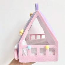 1pc New Plush Tent Bed, Cute Cotton Doll Sleeping Bed, Creative Indoor Decor Doll, Mini Sleeping Bag Hanging Ornament [Tent Only, Doll Not Included] - Multicolor - View 3