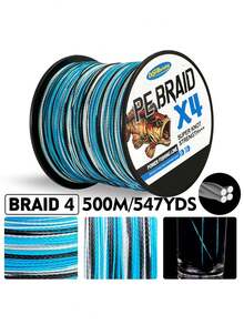 4 Strand PE Line,Braided Fishing Line ,Pro Grade Power Performance Saltwater Freshwater Fish - Colored Fishing Line Braid For Extra Visibility Super Strong - Abrasion Resistant - No Stretch - Multiple Styles - View 6