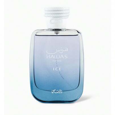  Rasasi Hawas Ice Eau De Perfume Spray For Men - With The Notes Of Frozen Apple, Italian Bergamot, Italian Lemon, Star Anise - 3.4 Fl Oz, Blue