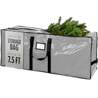 Christmas Tree Sge Bag - Stores 7.5 Foot Artificial Xmas Holiday Tree Durable Proof Material Ered Bag Carry Handles - Protects Against Dust Insects And Moisture Grey