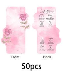 30 Pcs Pink Flowers Eyelash Aftercare Card Beauty Studio Membership Loyalty Cards Lash Extension After Card Paper Business Card 300gsm Only Cards - Pink Flowers - View 6