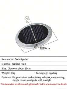 1/2pcs Solar Igniter, Outdoor Camping Survival Fire Starter, Portable Solar Cooker Lighter - Multicolor - View 3