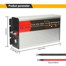 16000W Pure Sine Wave Car Power Inverter, DC 12V To 110V AC Solar Converter With LCD Display, Dual Cooling Fans & 9-Layer Safety Protection, Portable Power Station For Car, Camping, Emergency Home Use - Silver - View 5