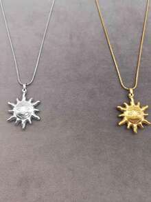 1 chiếc mặt dây chuyền hình mặt trời cười kiểu tự nhiên, unisex, thích hợp đeo hàng ngày, sang trọng và đa năng. - Nhiều màu - Xem 2