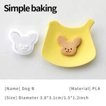 O formă de tăietor de biscuiți drăguță cu model de câine, o formă de biscuiți pentru părinți și copii, provizii pentru prânz pentru sezonul școlar, ștampile pentru biscuiți cu diverse modele de desene animate cu câini, lăbuțe mici și oase mici și o formă de desert, potrivită pentru prepararea de mici gustări ca daruri. - Vizualizare 24
