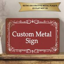 2D Flat - Customized Retro Style Decorative Sign, Size 30X20cm, Customizable Text, Aluminum Material Suitable For Various Decor Styles, Great For Wall Decor And Slogan Display - Multicolor - View 19