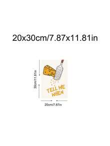 1件起司義大利麵廚房藝術海報 Tell Me When Cheese 復古食物印花，節慶禮物，適合臥室、客廳、廚房，牆面藝術裝飾，家居裝飾，房間裝飾，畫布牆面藝術，海報，附框牆面藝術，可選框 - A - 查看 16