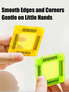 1 Set de Juguetes de Bloques de Construcción Magnéticos Mini, Juguetes Magnéticos 3D Portátiles con Caja de Almacenamiento, Diseño de Iluminación Transparente, Juguetes Educativos STEM Montessori, Regalo Interactivo Padres-Hijos - Multicolor - Ver 9