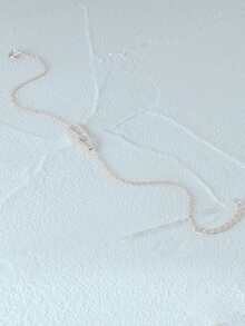 1件精美时尚925纯银镀18K金互扣双扣镶嵌手链，金/银双色，低过敏性，女士日常佩戴，母亲节、婚礼季、派对礼物 - 銀色 - 查看 4