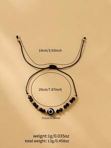 6 piezas Pulseras trenzadas con cuentas de ojo malvado de moda - Multicolor 3 - Ver 3