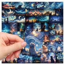 50-Piece Dreamy Starry Sky Stickers - Waterproof DIY Decorative Decals For Notebooks, Laptops, Journals, Phone Cases & Insulated Cups Scrapbook Supplies Scrapbooking - 50PCS - View 5