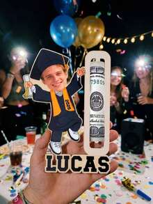 1/3/5pcs Personalized Graduation Money Holder, Custom Face Photo Wooden Plaque, Class Of 2026 Cash Holder Gift, Upload Your Photo & Name, Custom Graduate Money Gift Card Holder, Senior Graduation Party Decor, High School College Graduation Keepsake For Daughter Son Best Friend - Beige - View 5
