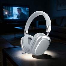 New Bluetooth Headphones With HIFI Sound, Comfortable Cushion,Foldable And Rotatable Design, Type-C Metal Finish, High-End Business Gift Wireless Bluetooth Headset - Silver - View 3