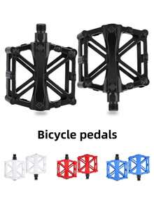 1 Pair 9/16" Bicycle Pedals, Suitable For Mountain Bikes, Road Bikes, Equipped With 16 Anti-Slip Studs - Lightweight Aluminum Alloy Flat Platform Pedals, Applicable For Touring Bikes, Road Bikes, Etc. - Multicolor - View 8