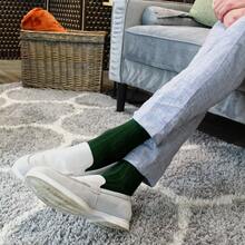 Sock Snob Sock Snob - 6 Pairs Multipack Mens Ribbed Dress Socks | Breathable Crew Cotton Socks - Dark Green - View 3