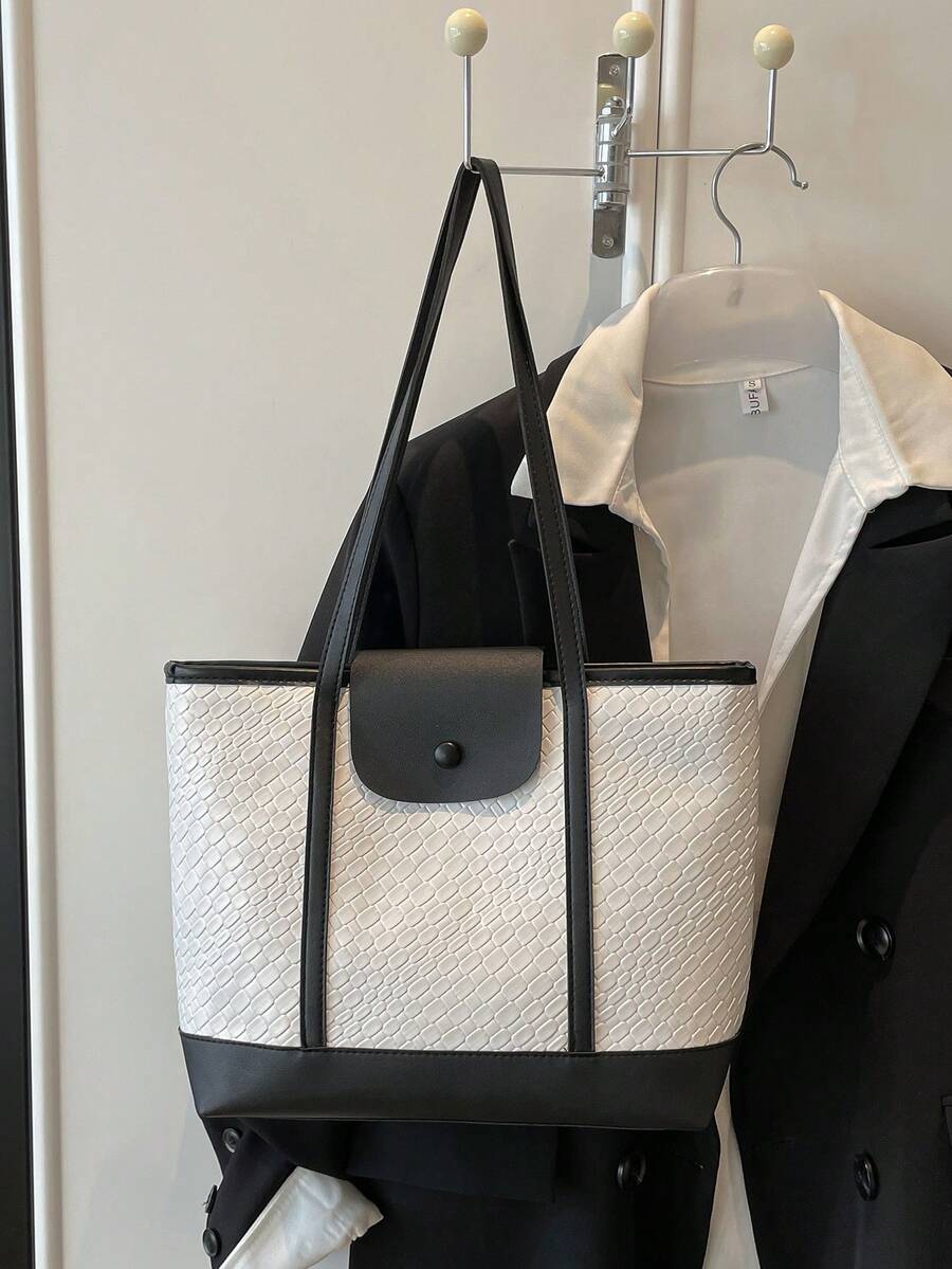Tas Tote Bahu Wanita Minimalis Mewah Warna Solid Terbaru