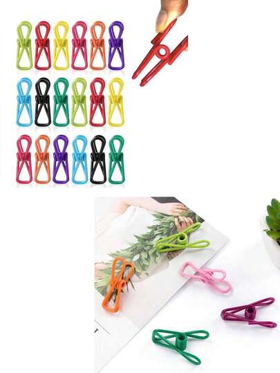 Colorful Multi-Functional Clothes Pegs Travel Portable Towel Clips Sock Storage Sealing Clips, Multi-Functional Use Scenarios, Small Clips For Photos, Snack Sealing Clips, Clothes Pegs For Fixing Clothes And Socks, Household, Dormitory, Office, Portable Travel Colorful Clips For Hanging Clothes, Non-Slip Fixing Clips For Clothes, Windproof Clothes Clips