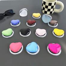 Adjustable Irregular Shaped Push-Pull Solid Color Heart-Shaped Magnetic Detachable Phone Stand, Portable Desk Mount, Foldable Live-Streaming Accessory, Design Mother's Day Gift - Multicolor - View 2