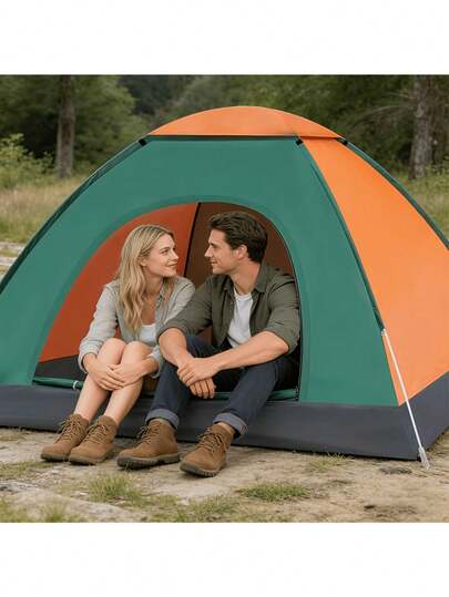Tenda Pop-Up, leve, com proteção solar e impermeável, ideal para camping, adequada para uso interno e externo. Acompanha 4 estacas.