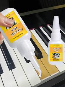 钢琴维修胶水，用于粘合琴键，包括黑键、白键，速干型胶水，高粘度，耐高低温，维修配件，小零件更换，老化脱落琴键修复，拆卸，适用于钢琴、金属、塑料、树脂、亚克力、橡胶、茶杯、瓷砖等材质。 - 21克 - 查看 10
