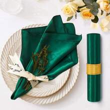8/16 servilletas de satén - Servilletas cuadradas de poliéster suaves y lujosas de 17*17 pulgadas, elegante verde, adecuadas para bodas, fiestas de Navidad y decoración de cenas formales, refinado ajuste de mesa, textura suave - Blanco - Ver 7