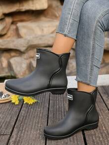 Fashionable Cute Rain Boots For Women, Korean Style Outdoor Waterproof Non-Slip Soft Bottom Comfortable Rain Shoes - Black - View 10