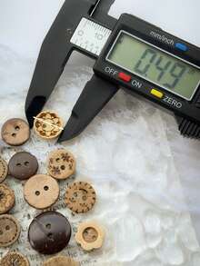22/45/100pcs Random Pattern Coconut Shell Buttons, Natural Wooden 2-Hole Buttons, Handmade DIY Doll Clothes Sewing Accessories, Vintage Decorative Buttons - Random Pattern Buttons - View 4