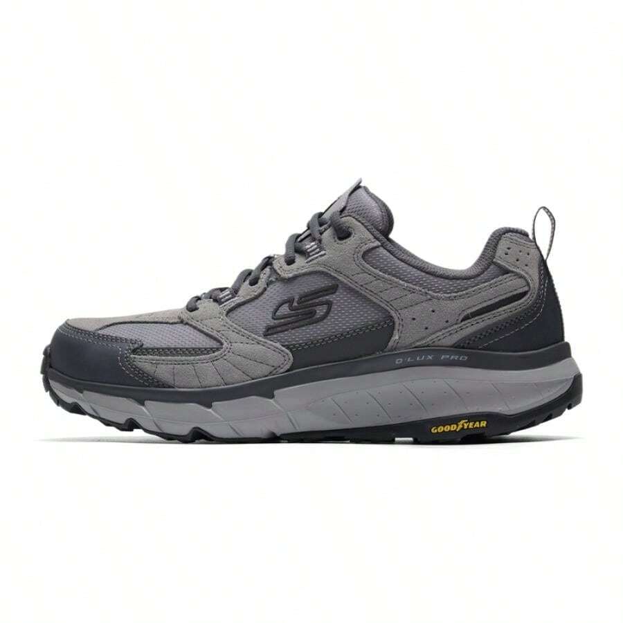 Skechers أحذية رياضية خارجية كاجوال ذات رباط للرجال من سكيتشرز دي لوكس برو، لون رمادي، رقم الموديل 237755-GRY - رمادي - مشاهدة 1