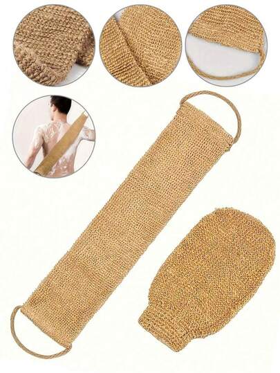 1pc Loofah Bath Towel, Made Of Luffa, Gentle On Skin, Double-Sided Back Exfoliating Tool, Suitable For Men And Women, Thickened Bath Towel