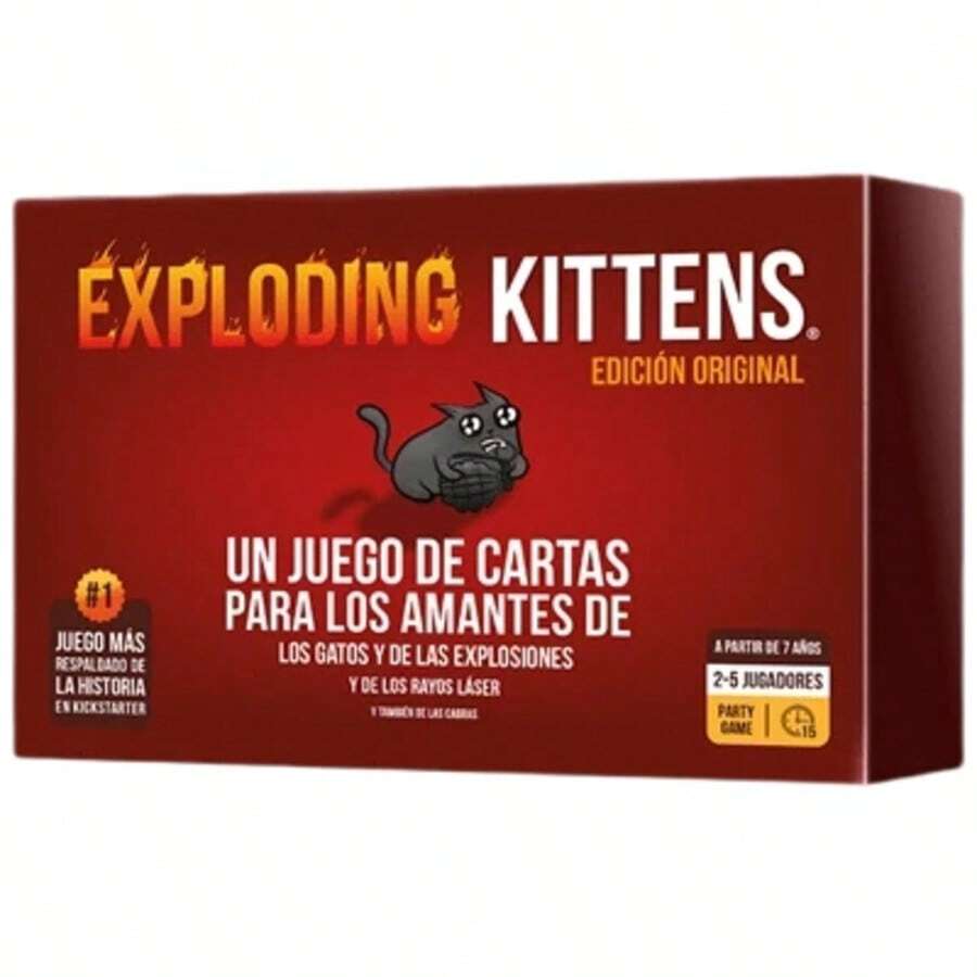 Bomb Cat Card Game For 2-10 Players, A 15-Minute Party Game, Perfect For Get-Togethers With Friends. - Exploding Kitten (Spanish) - View 1