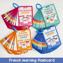 Early French Learning Flashcards Animals Food Body Parts Fruits & Vegetables Children Montessori Education French Cards Toy - Multicolor - View 12