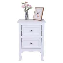 [Old Code:28731413]Country Style Two-Tier Night Table Large Size White - White - View 1