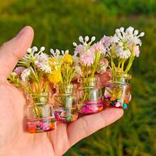 3/6/10pcs Mini Floral Rearview Mirror Dashboard Decor, Cute Car Accessories For Women, Car Interior Aesthetics, Lovely Vase Decor For Home Office, Luminous Resin Mini Vase Set, Random Mixed Cute Mini Flower Bottles With Artificial Flowers, Hexagonal Desktop Decor, Colorful Glow-In-The-Dark Ornaments For Home Car Party, No Power Needed, Creative Car Interior Decor, Aesthetic Home Decor Gift For Girls - A - View 11