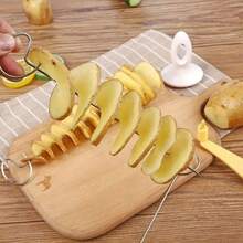 1 Set/6 Pieces Multifunctional Manual Spiral Potato Slicer, Heavy Duty Stainless Steel Tornado Vegetable Cutter & Spiralizer Tool, Handheld Food Prep Gadget For Potatoes, Carrots, Cucumbers, Zucchini, Radishes & Other Vegetables, Built Without Flint Or Magnesium Rods, Portable Lightweight Cooking Utensil Ideal For BBQ, Camping, Picnics, Outdoor Grilling, Backyard Parties, Travel, Home Kitchen, RV Cooking & Meal Preparation, Rust Resistant, Easy To Clean & Store, Practical Kitchen Accessory For Camping Enthusiasts, BBQ Lovers, Home Cooks & Outdoor Cooking Lovers - 1 Piece Set - View 3