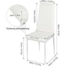 Dining Table And Chairs Set Of 4, Drop Leaf Folding White Kitchen Table With White PU Leather High Back Chairs For Dining Room, Kitchen - White Table + 4 White Chairs - View 6