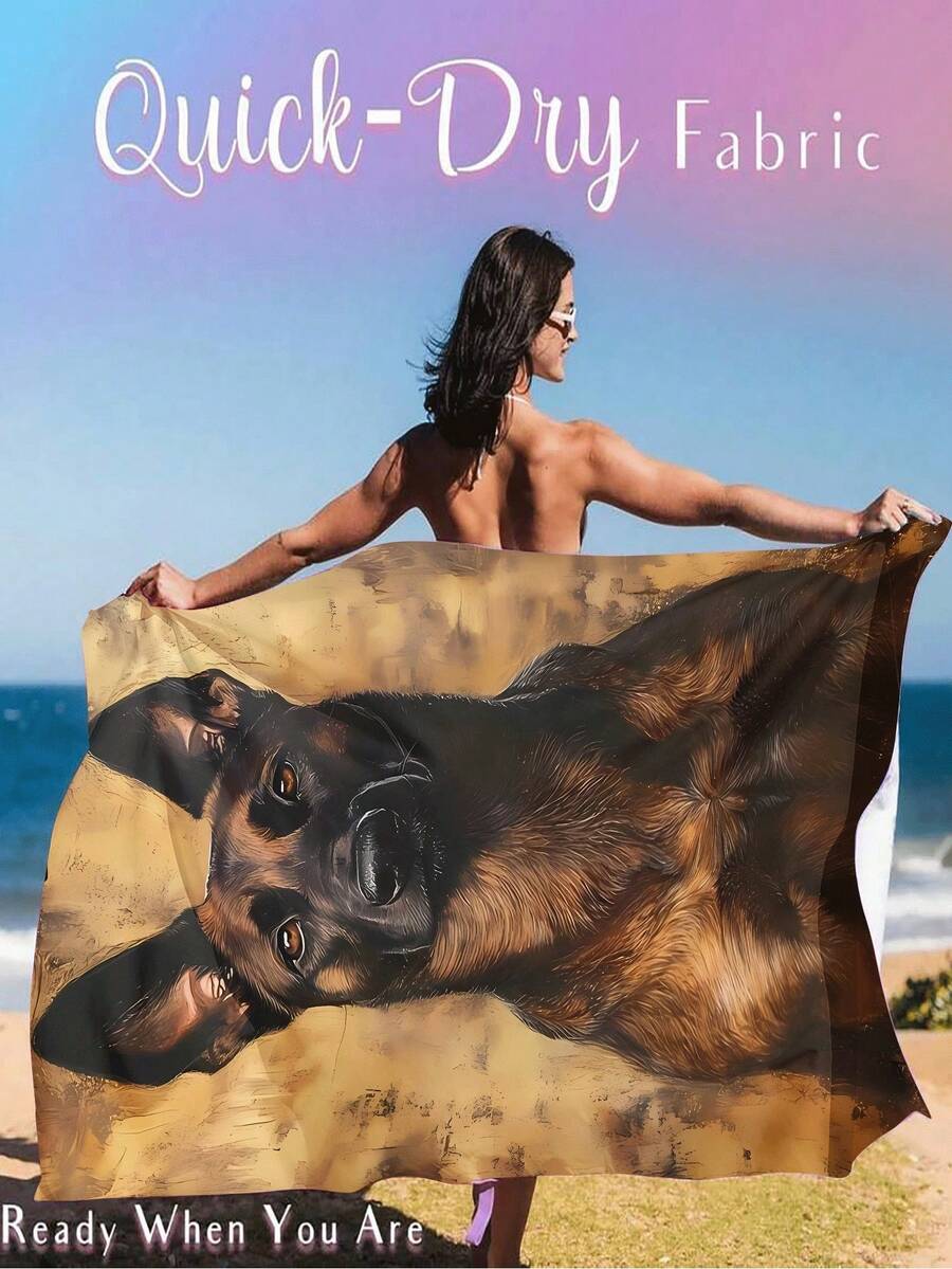 1 Khăn tắm biển in hình chó Malinois Bỉ - Chất liệu microfiber siêu mềm, thấm hút cao và chống cát, họa tiết chó sống động trên nền vàng, phụ kiện phòng tắm và hồ bơi chủ đề ven biển cho kỳ nghỉ hè, thư giãn trên bãi biển, phong cách hiện đại, chất liệu chống cát. - Nhiều màu - Xem 1