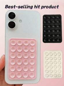 1 pieza Funda de teléfono con ventosa de silicona de doble cara, Soporte de teléfono con ventosa, Soporte de teléfono pegajoso Octobuddy, Adecuado para teléfonos, carteras, mini carteras y estuches de tarjetas de mujeres - Ver 2