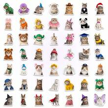 25张逼真伪装猫咪贴纸，可爱有趣的宠物贴纸，可用于行李箱、笔记本电脑等，防水 - 彩色 - 查看 4