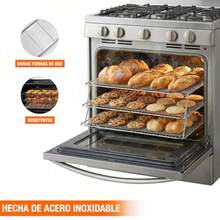 U Chef Set 3 Piezas Rejilla de Enfriamiento para Repostería de 3 Niveles Estantes Apilables de Acero Inoxidable de 30 x 42 cm Aptas para Horno y Lavavajillas Ideales para Galletas Pan y Asado - como en la foto - Ver 3