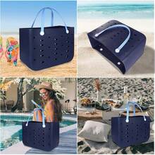 Rubber Beach Bag Men & Women,-Resistant Travel Tote Bag Beach Boat Pool - All Black - View 6