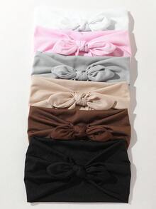 1pc/6pcs Classic Casual Bow Headband, Elastic Non-Slip Absorbent Suitable For Yoga, Outdoor, Daily Life, Fashion Headwear For Women Summer Hair Accessories Beach Vacay Hair Bands,Festival,Party - Multicolor - View 4