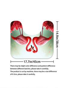 1/3/4 件套心形火烈鸟浴室浴帘套装；浪漫热带设计，防水耐用，适合浴室装饰及配件。尺寸：71 英寸 x 71 英寸，包含 12 个挂钩、马桶盖、浴垫和地毯。 - 火烈鳥 - 查看 10