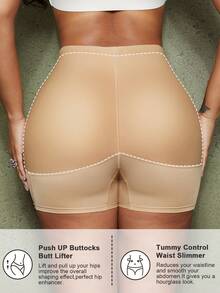 1pc Women Waist Cincher With Padded Hips, Tummy Control Shapewear Bottom - Apricot - View 5