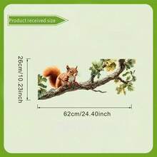 1片逼真动物图案装饰窗贴 - 静电吸附玻璃贴纸，树枝图案，可移除且不留残胶 - 适用于家庭、办公室、咖啡馆等场所 - 易于粘贴在玻璃表面 - 彩色 - 查看 4