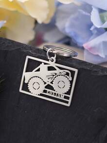 Móc khóa khắc tên theo yêu cầu, thiết kế hình xe tải, móc khóa đa năng cá nhân hóa. - Nhiều màu - Xem 3