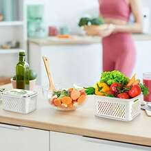 2/6/1pcs Food Storage Containers With Lids, Multi-Functional Airtight Fresh-Keeping Boxes, Suitable For Fruits And Vegetables, With Drainage Function, Can Be Used As Refrigerator Storage Boxes, Kitchen Refrigerator Storage Boxes, Restaurant Kitchen Supplies - Multicolor - View 6