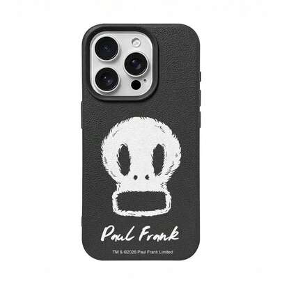  Paul Frank 授权荔枝纹理手机壳，全包防震保护，带摄像头保护盖，白色骷髅字母图案，全新设计，兼容 11/12/13/14/15/16/17 Pro Max
