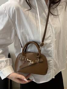 Vintage Shell Handbag, Lovely Women's Perfect Shoulder Bag - Brown - View 2