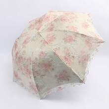 1 Pcs Embroidered Double-Layer Sparkle Sun Umbrella Black Glue Rain/Sun Multi-Use Three-Fold Goddess Umbrella Shade Umbrella - 861 Thêu hai lớp màu hồng - Xem 13